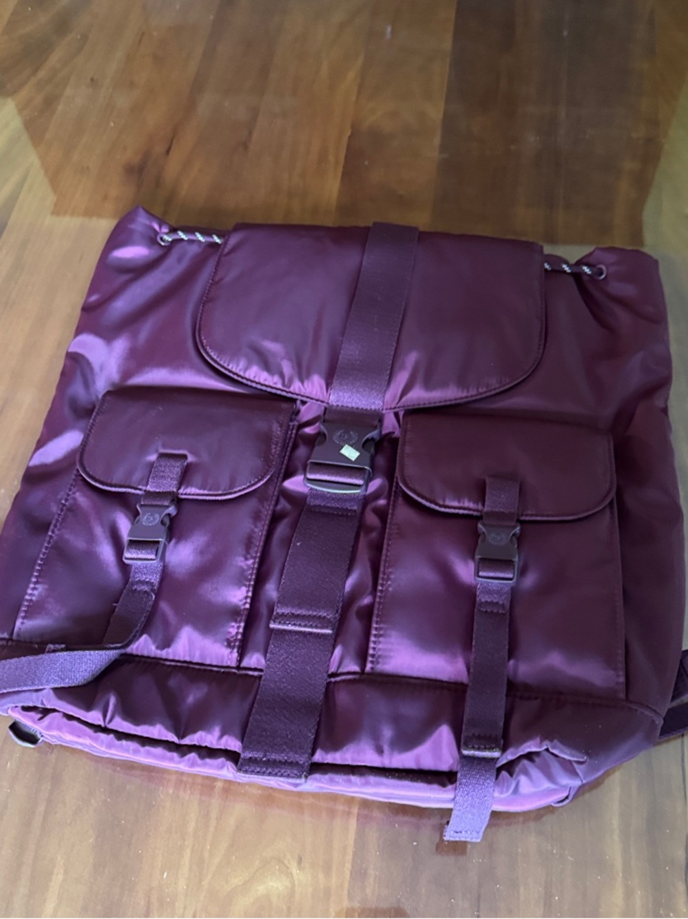 PINK Victoria's Secret Burgundy Satin Backpack